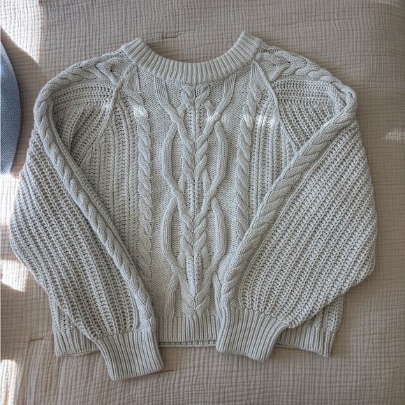 Free People Frankie Cable Knit Sweater in Ivory - Picture 3 of 7